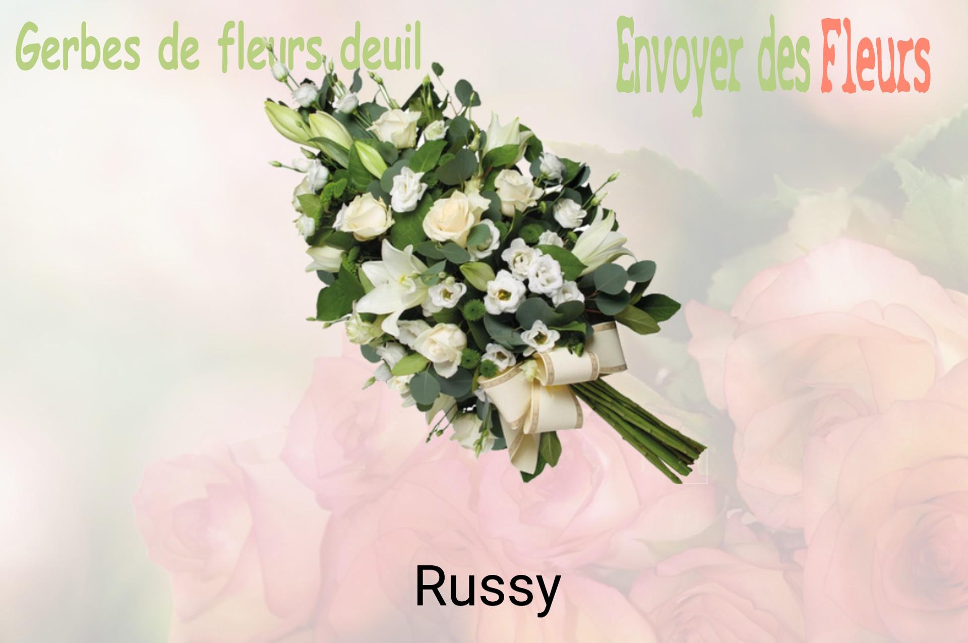Gerbe de fleurs de deuil livrée à Russy